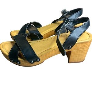 • MIA black and tan block heels size 8